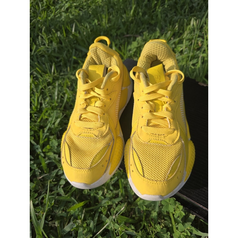 Puma RS-X Dandelion Boys Size 4.5C Yellow White Athletic Running Shoes Sneakers - Picture 7 of 9